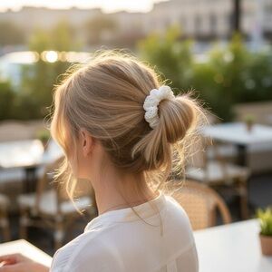 Elegant White Hair Scrunchie